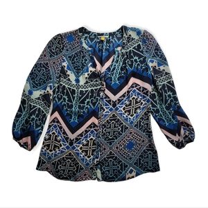 Leifsdottir Jerez Geo Silk Blouse